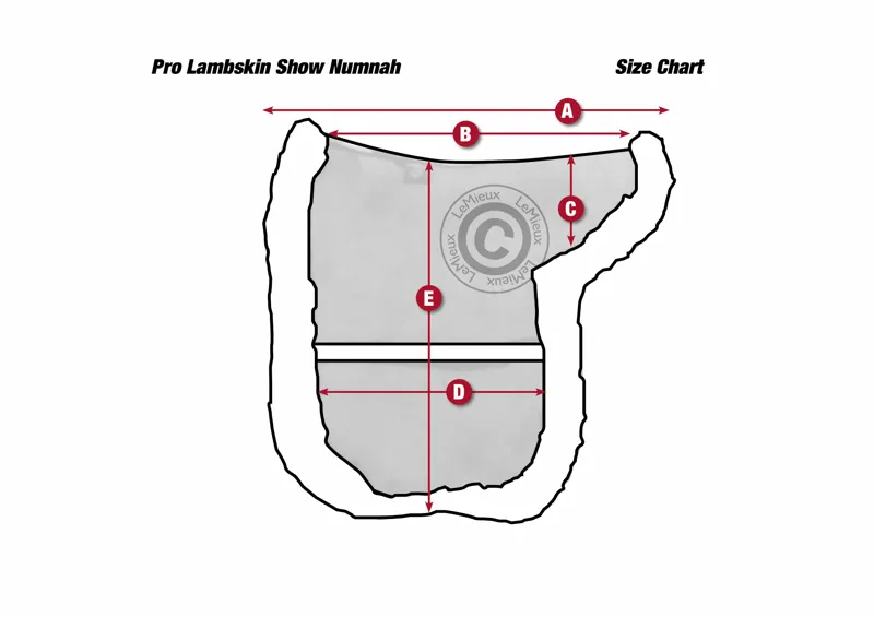 LeMieux Lambskin Show Numnah Size Guide